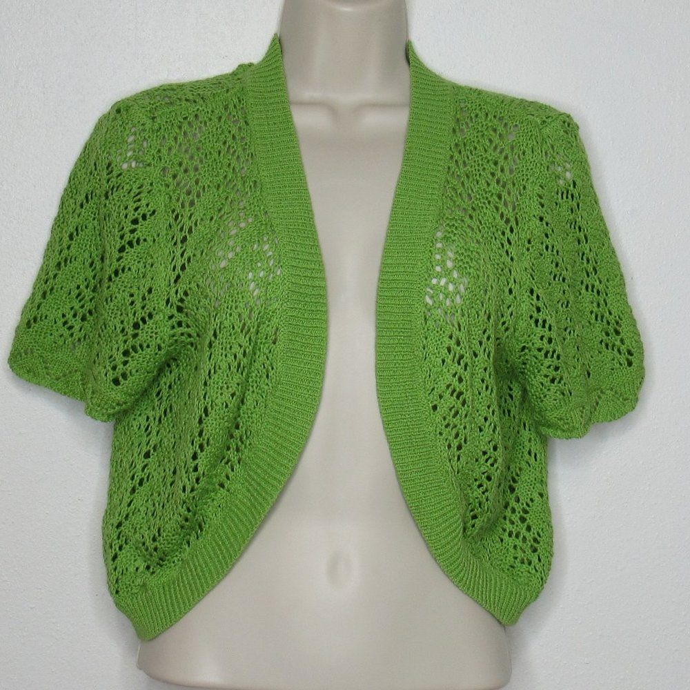 Alex Marie Women's Open-Weave Crochet Knit Bolero